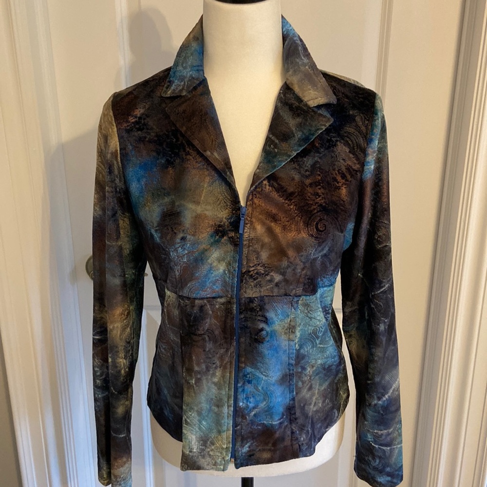 Velvet Neutral Zipper Jacket/Top. Size small.
